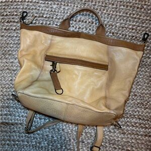 Free People tan leather backpack